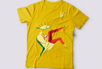 FFFK T-Shirt yellow. Fashion Film Festival Kyiv