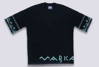 Black T-Shirt with Ornament of Ancient Runes