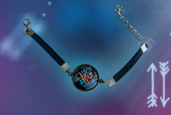 Bracelet with symbol of four elements, dark