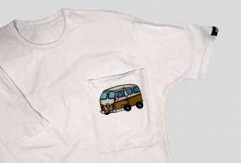 White T-shirt “Tiny bus”. Limited collection