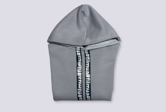 #FILMUA Branded Oversize Hoodie. Gray