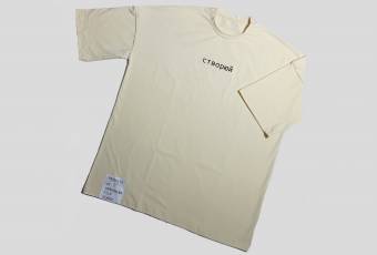 T-shirt from UFS with embroidery "CREATE", beige