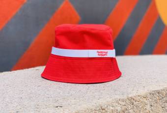 Summer panama 100% cotton, red color