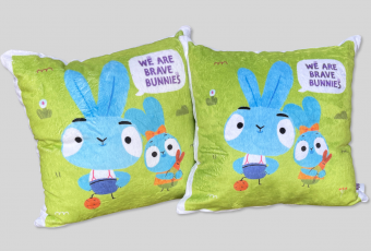 CHILDREN'S PILLOW FROM THE "BRAVE BUNNIES" COLLECTION