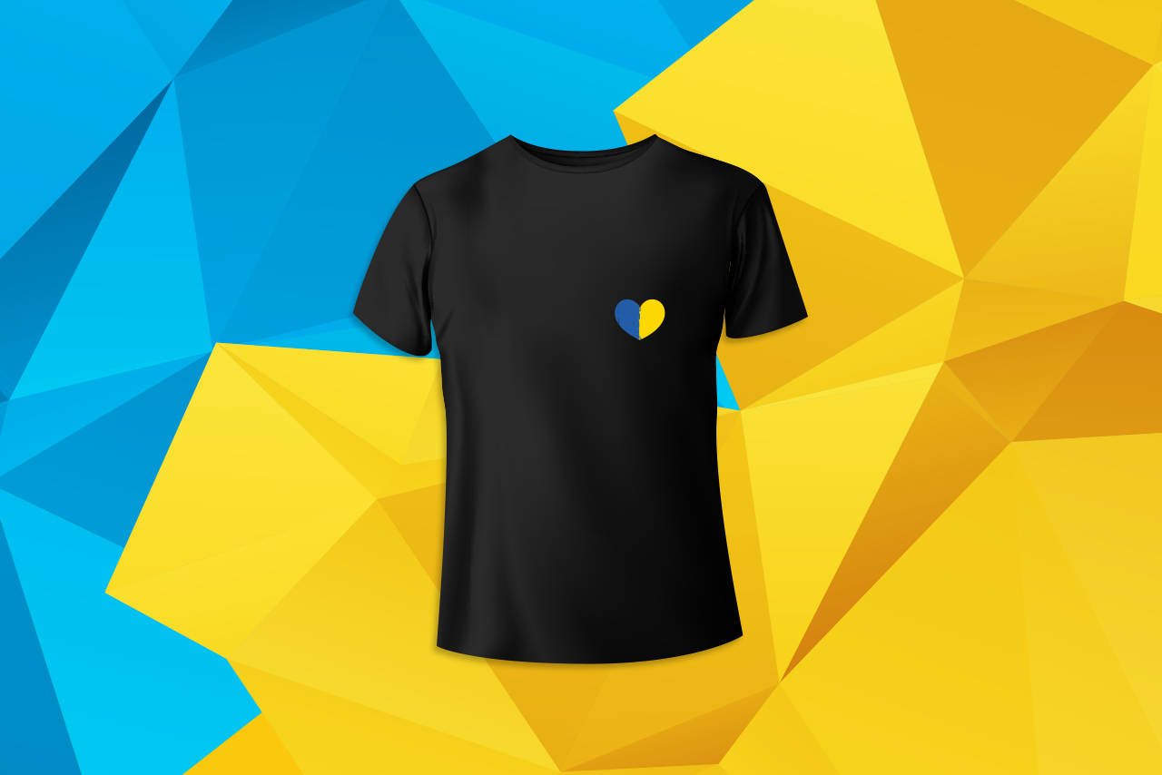 T-shirt  with Ukrainian heart , near your heart