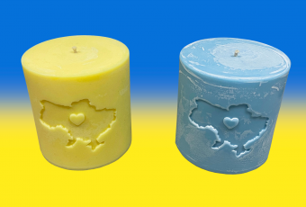 Cylinder candle soybean blue Ukraine