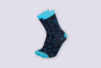 Cotton socks demi-season RUNES dark blue