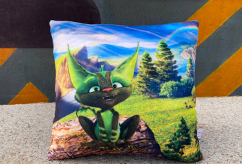 Square pillow with Kittyfrog  from "Mavka. Forest song"