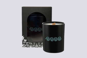 Scented candle with the symbol of Water