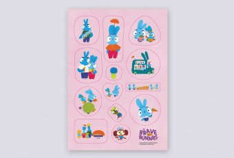 Set of Stickers "Friendly Baby Bunnies"