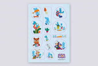 Set of Stickers "Сourageous Baby Bunnies"