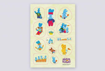 Set of Stickers "Сurious Baby Bunnies"