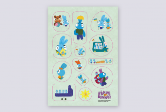 Set of Stickers "Brave Baby Bunnies"