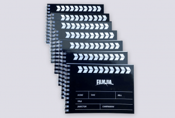 Branded notebook with CLAPBOARD Film UA