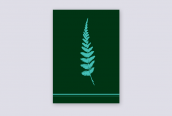 Green notebook with the image of Fern