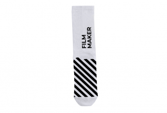 White socks with print "FILM MAKER"