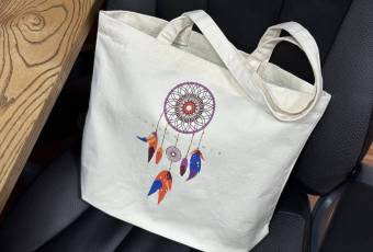 Shopping bag "Dream Catcher" and postcard with a prediction