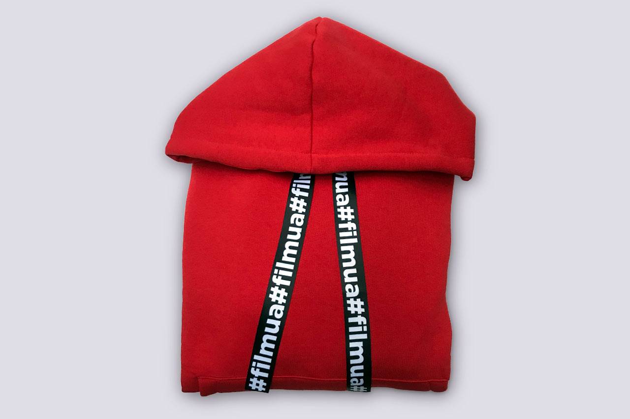 #FILMUA Branded Oversize Hoodie. Red