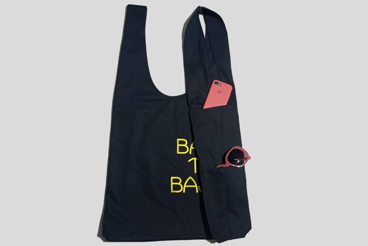 Shopper bag with embroidery "Back to basics"
