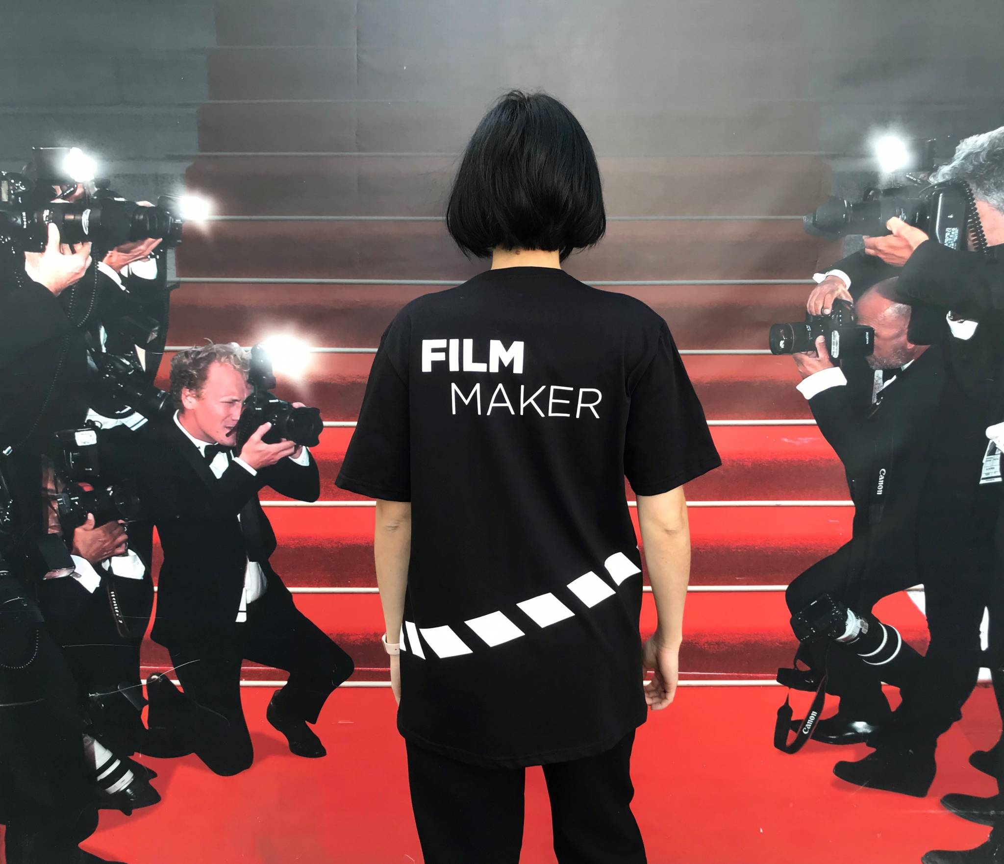 T-shirt with FILM MAKER print, black