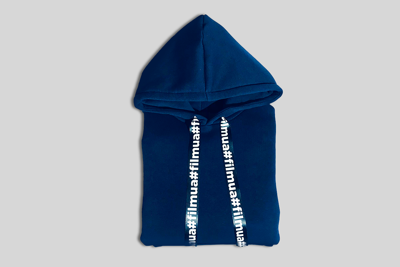 #FILMUA Branded Oversize Hoodie. Dark blue