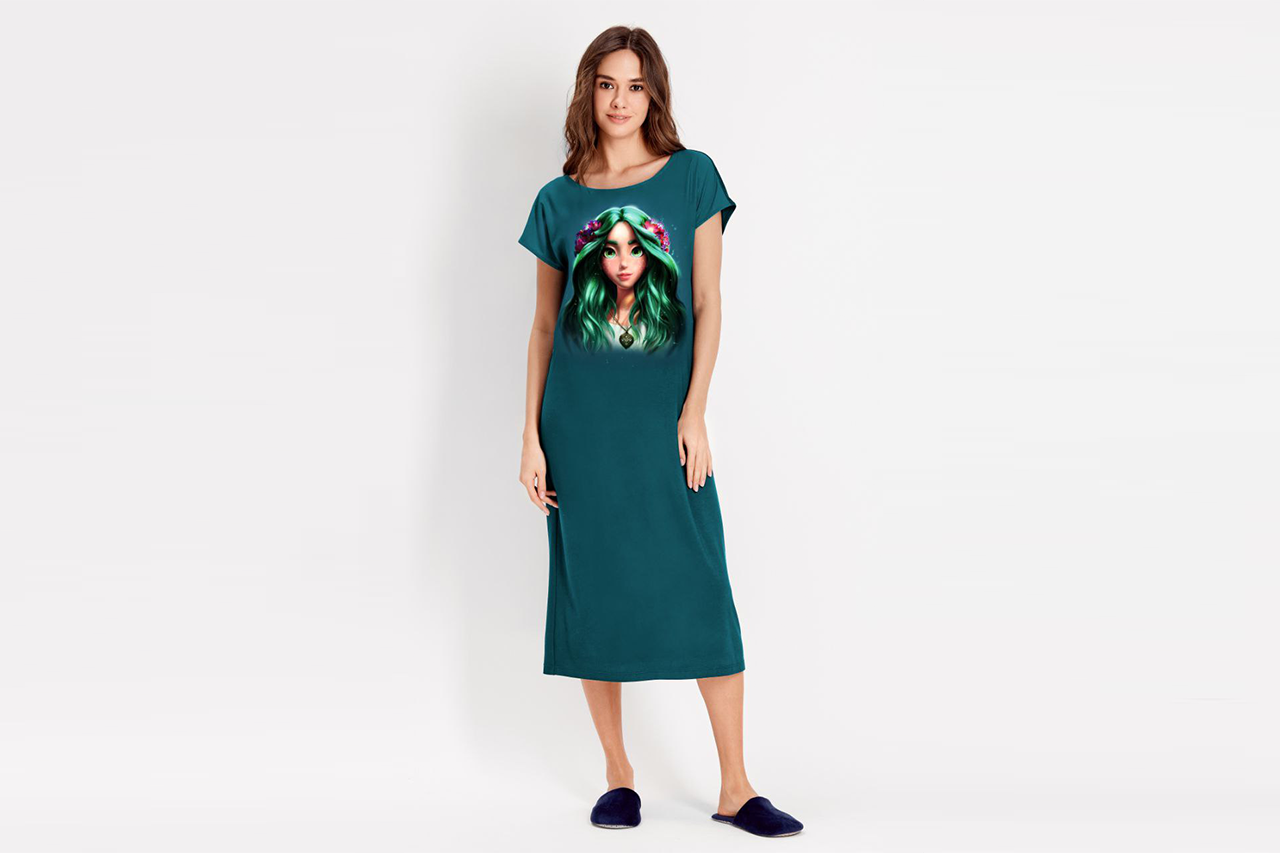 Women's dress MAVKA 603-6077 emerald
