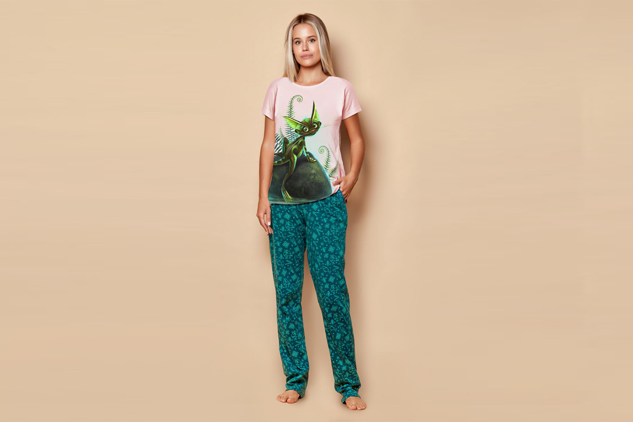 Women's set Kittyfrog (t-shirt and trousers) 603-6211