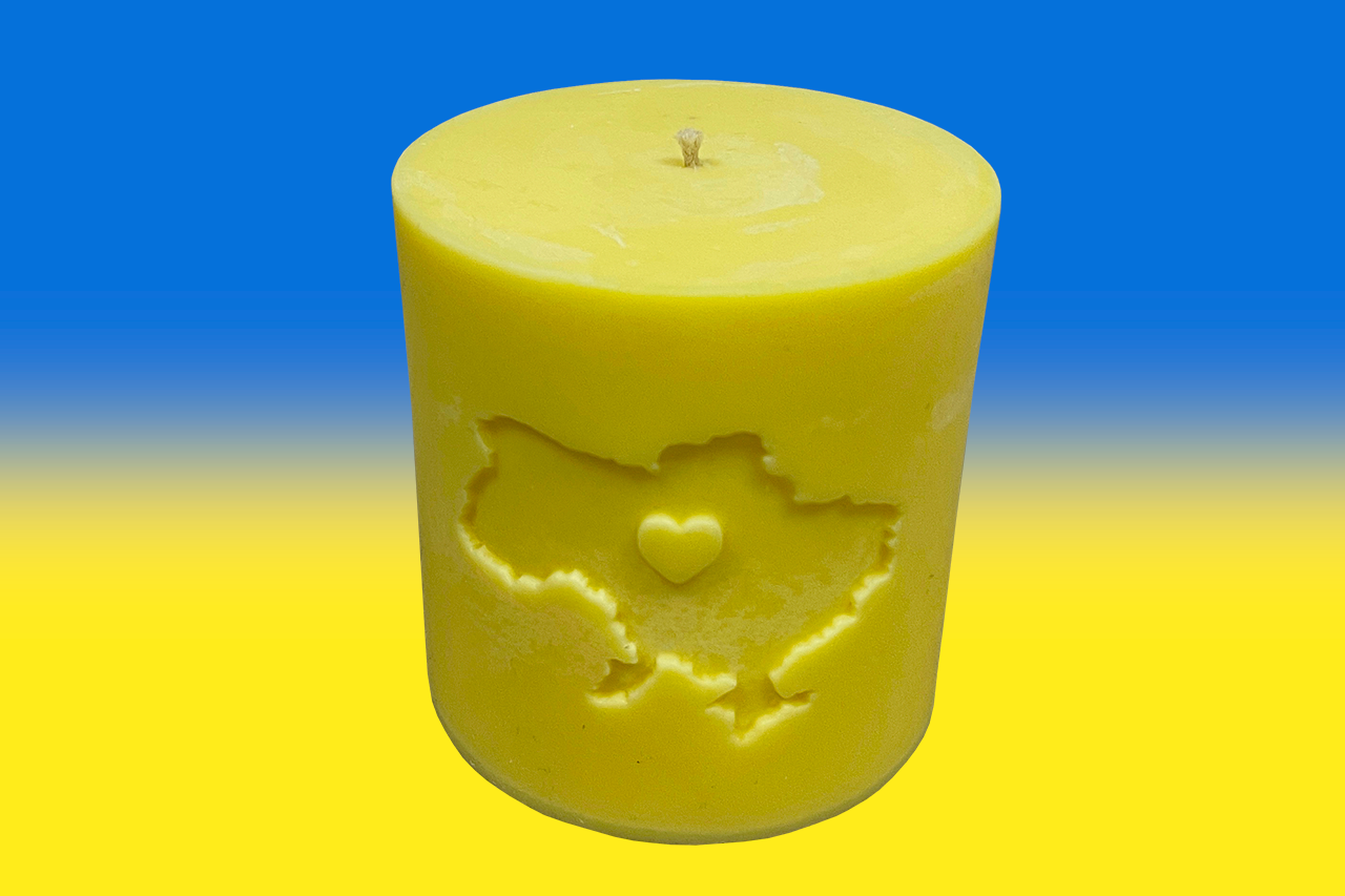 Свічка-циліндр соєва жовта Україна