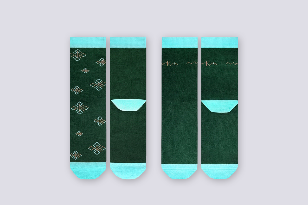 Шкарпетки РУНИ темно-зелені, набір 2 пари