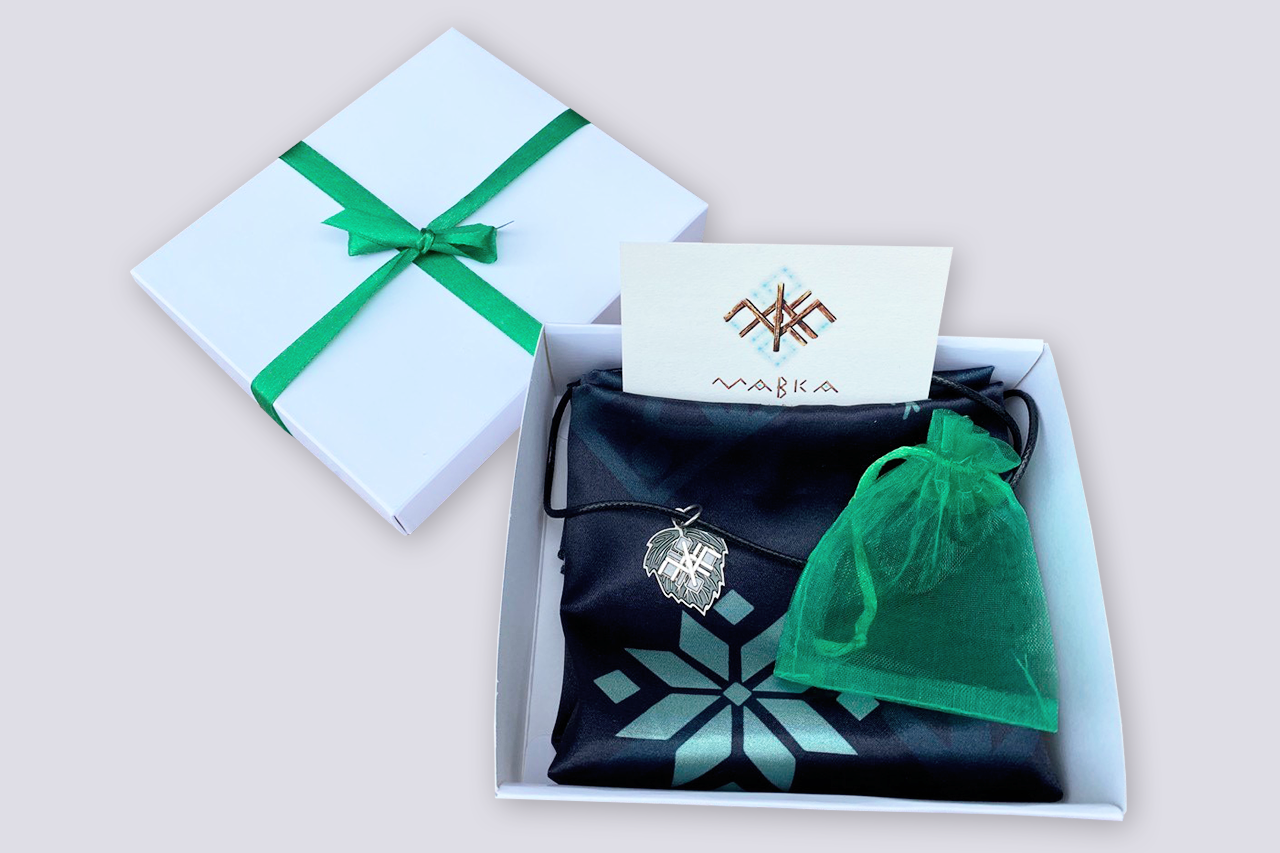 Gift set "MAVKA". Pendant "Amulet" and a scarf