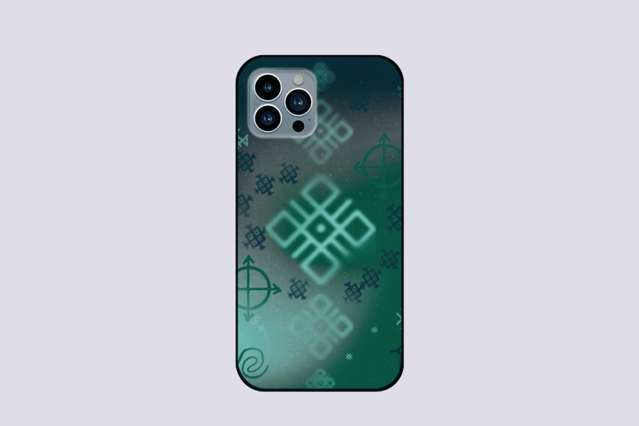 Silicon phone case with symbols of runes
